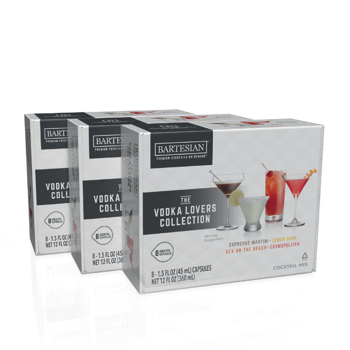 Bartesian Vodka Lovers mixer pack front view for convenient at-home cocktails