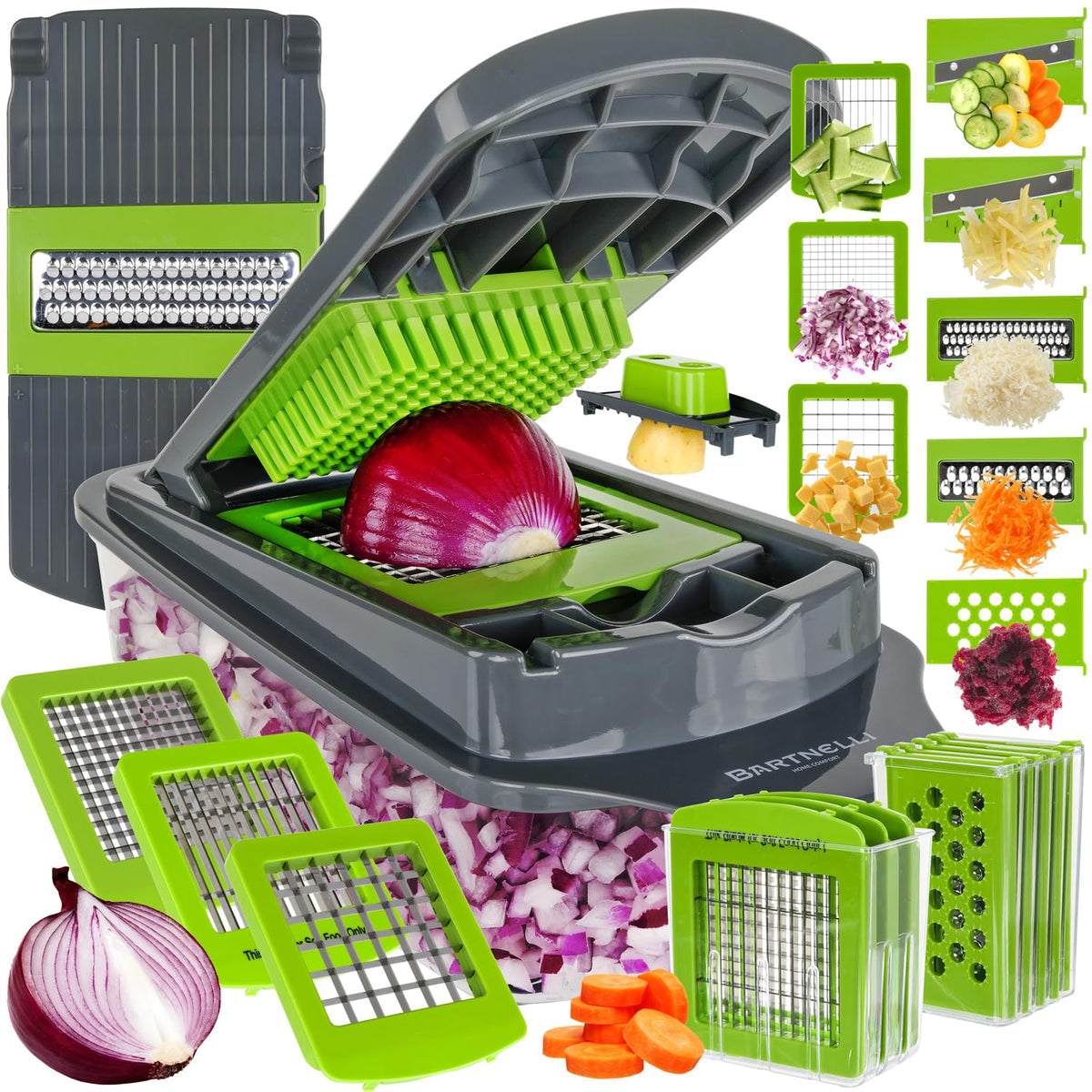 Bartnelli Vegetable Chopper base view showing stability for easy prep