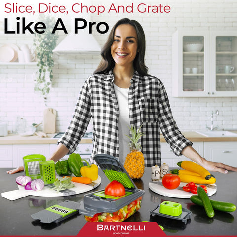 Bartnelli chopper with extended base holder supports safe, fast slicing