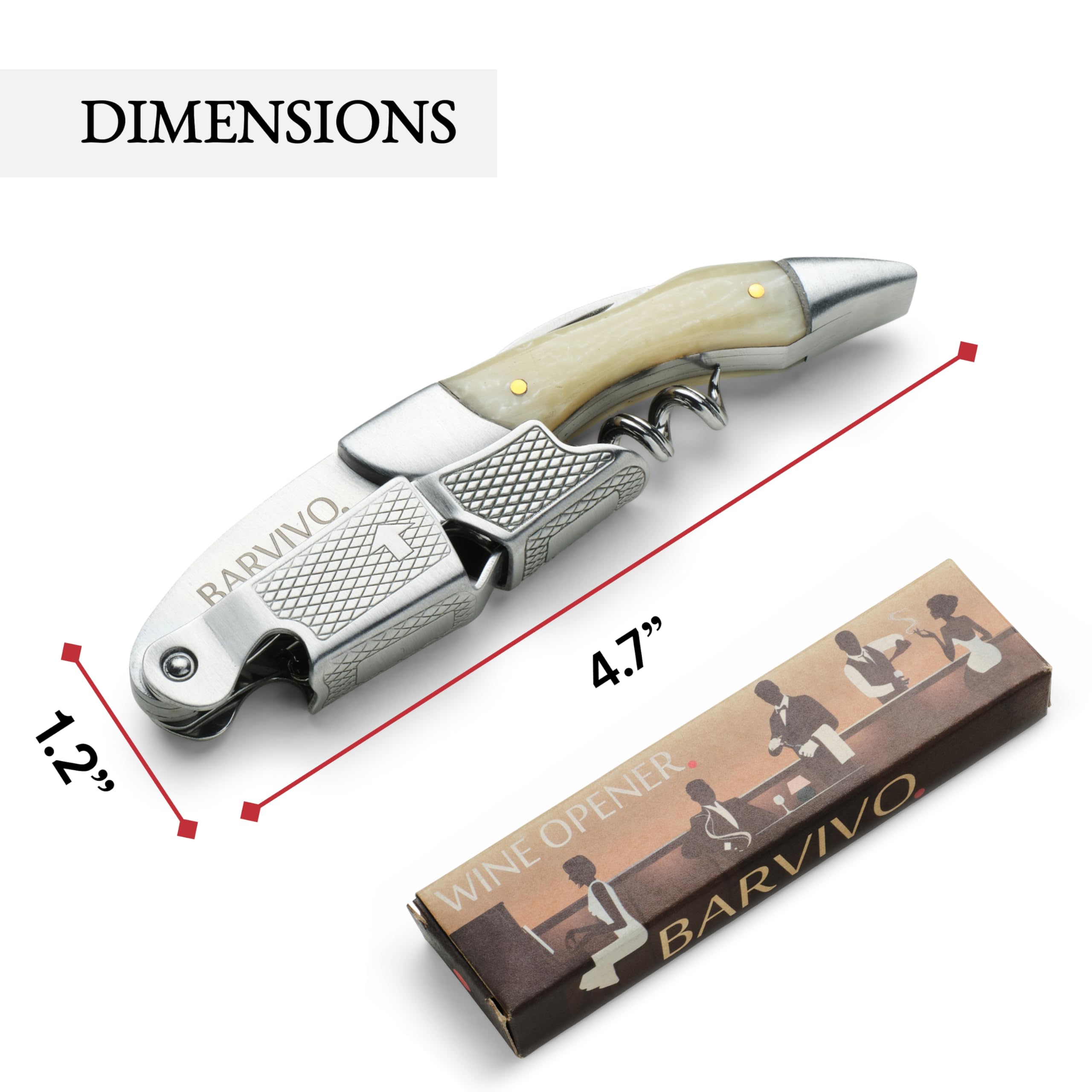 Barvivo double-hinged corkscrew delivers effortless cork extraction.