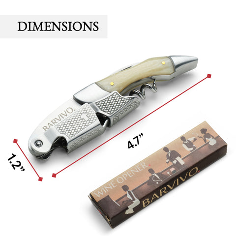 Barvivo double-hinged corkscrew delivers effortless cork extraction.