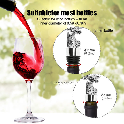 BarWHPZ leak-proof silicone stoppers fit standard bottles securely.