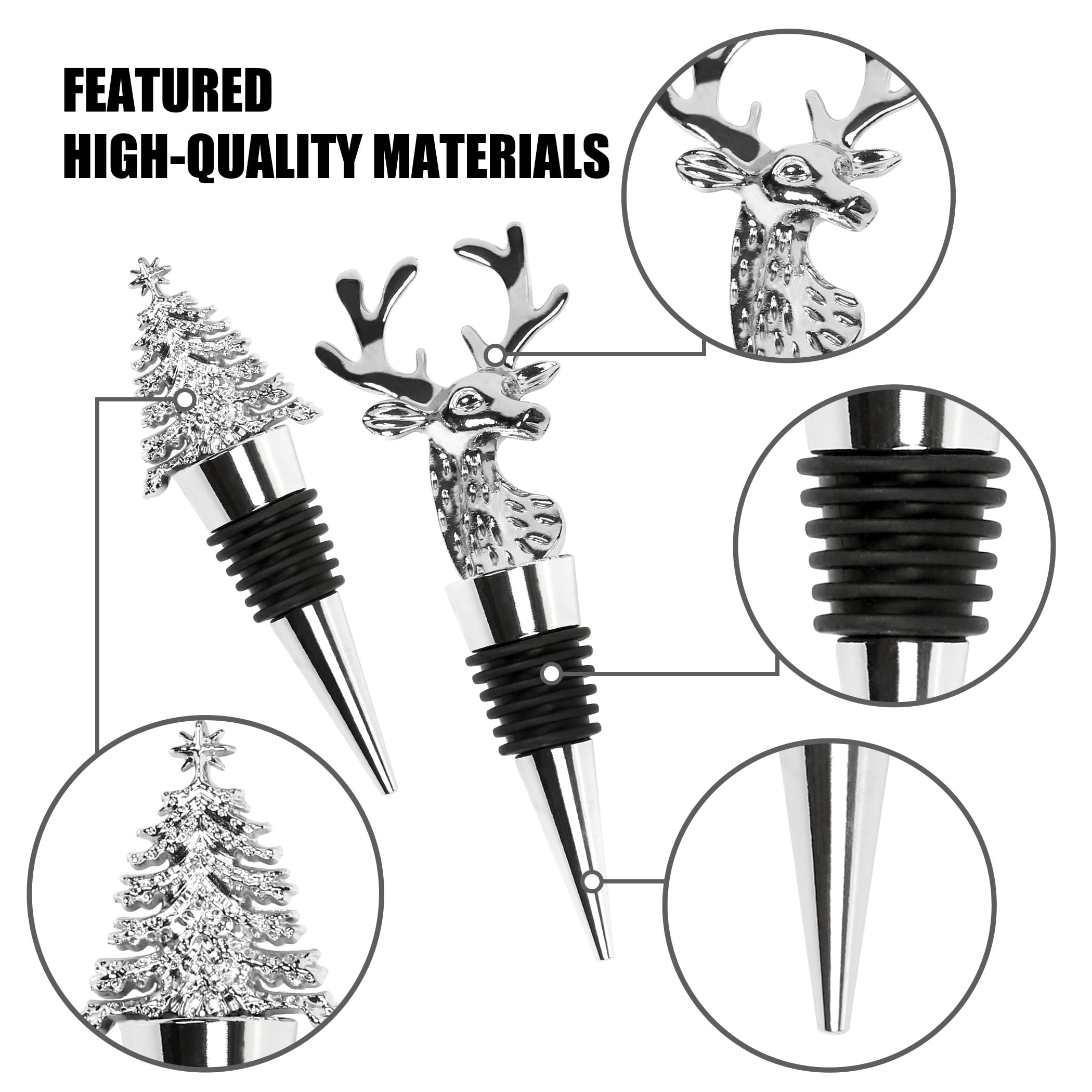 BarWHPZ reusable wine stoppers kit preserves wine after opening.