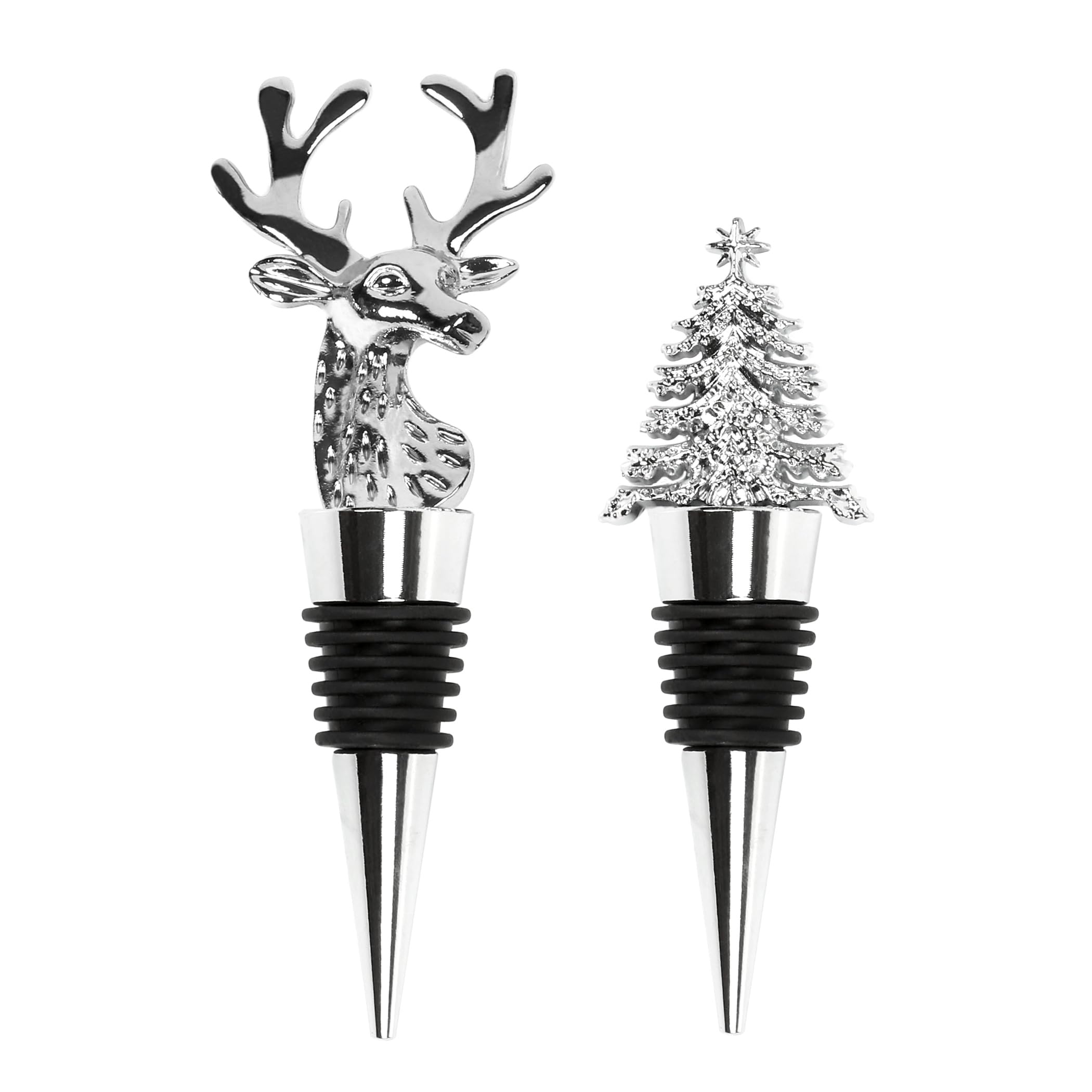 BarWHPZ silicone wine stopper duo seals bottles to keep freshness.