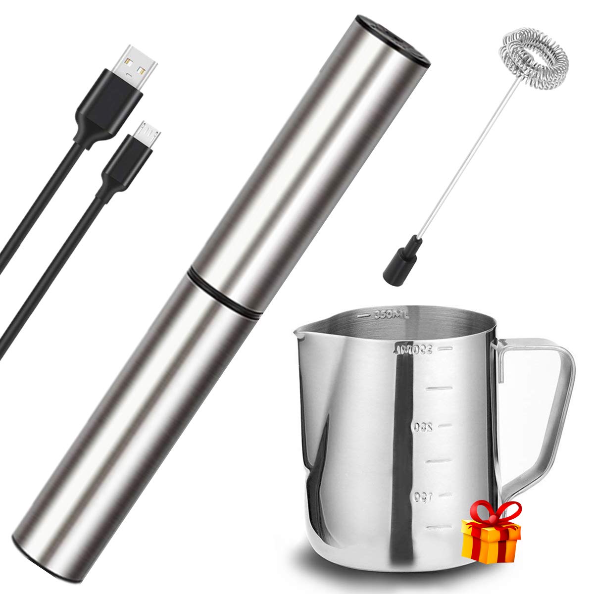 BASECENT electric milk frother with compact handle delivers smooth foam at home.