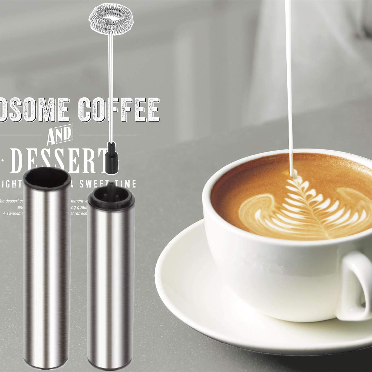 BASECENT stainless steel frother design complements a modern kitchen.