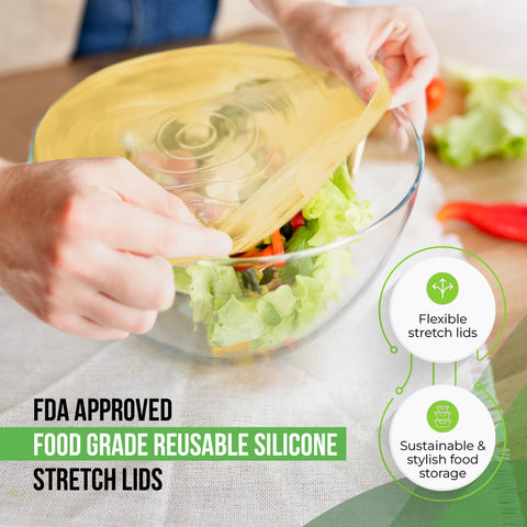 Basic Haus BPA-free food-grade silicone lids protect flavors and reduce waste