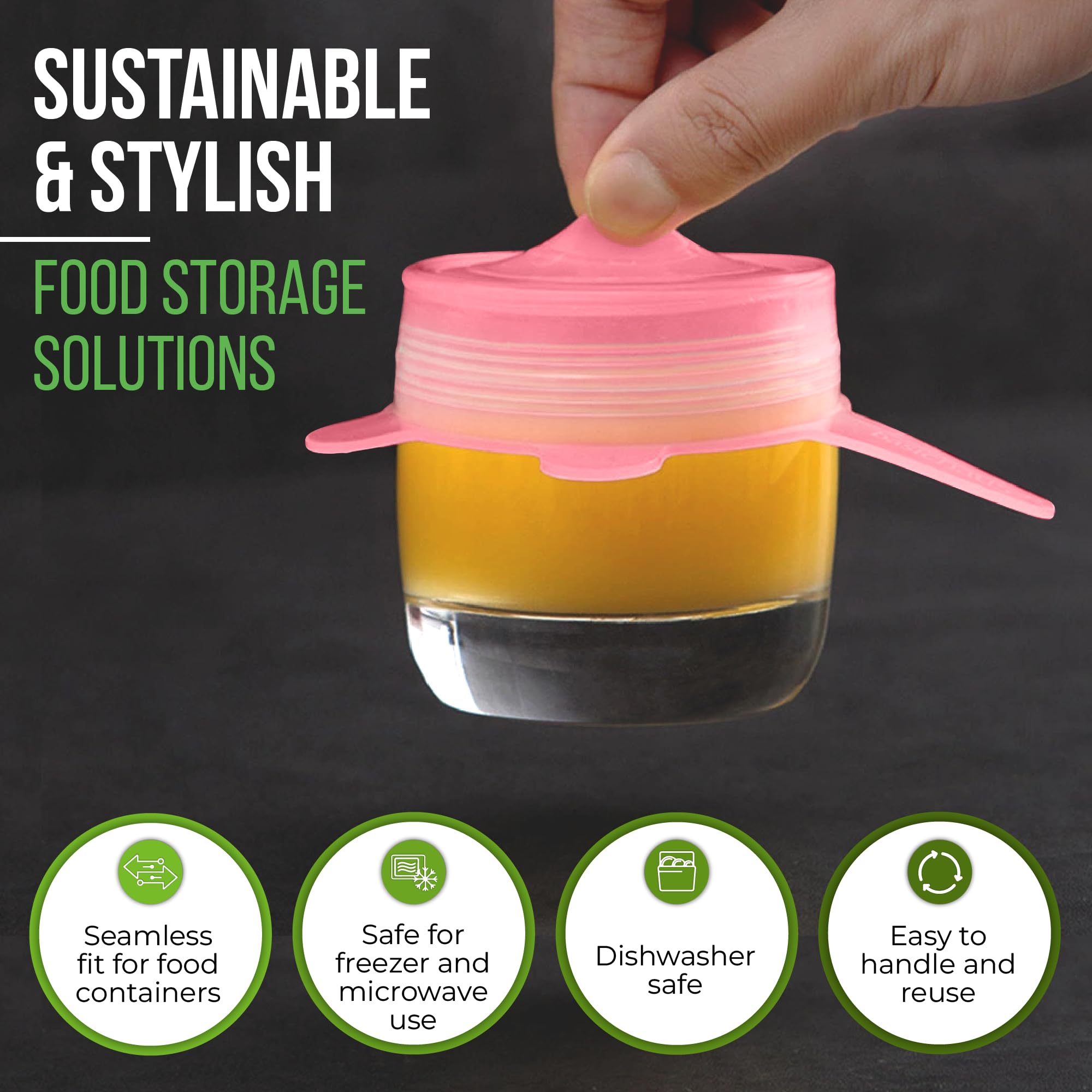 Basic Haus silicone lids with cotton storage bag keep lids organized.