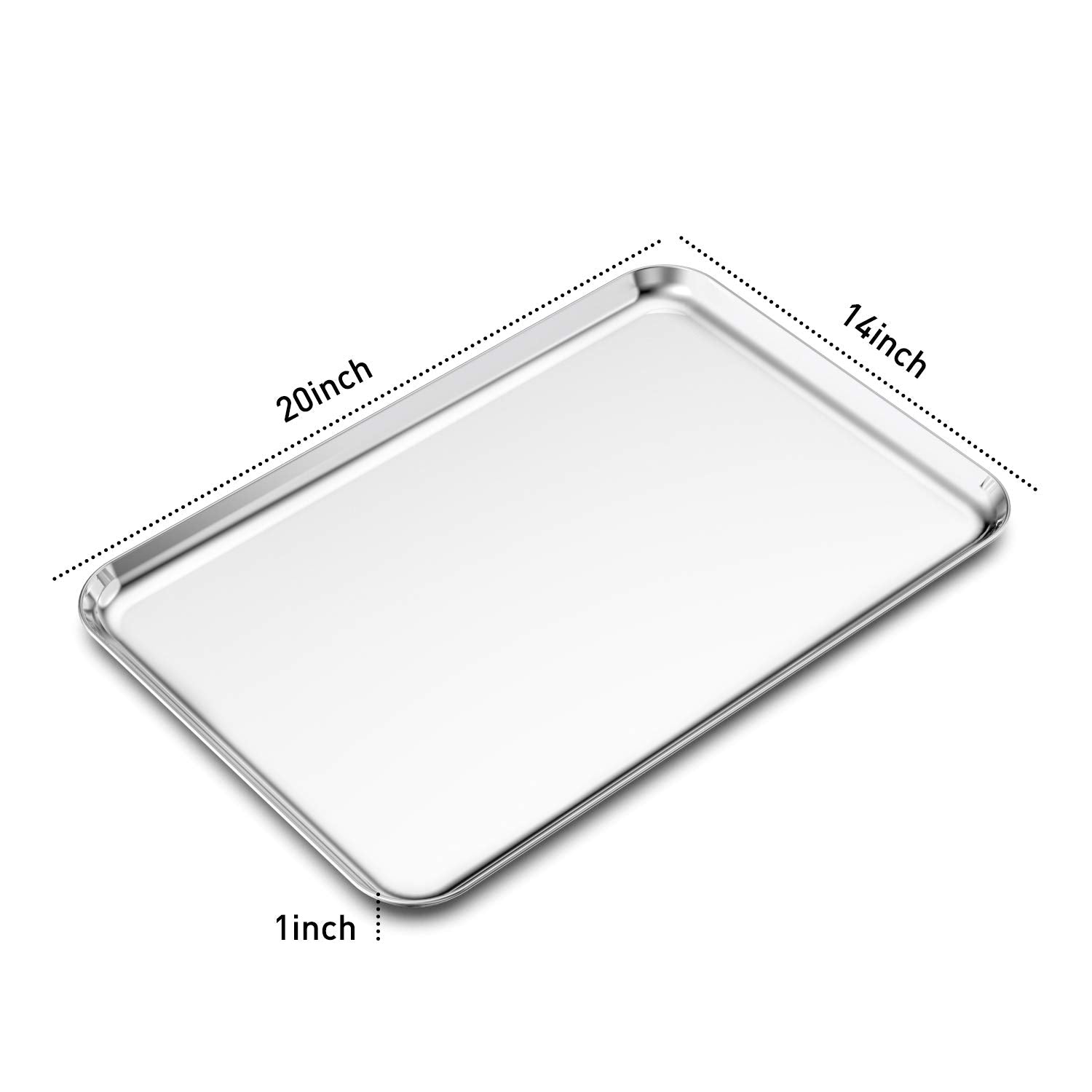 Bastwe 20-inch baking sheet featuring a 1-inch lip to prevent spills.