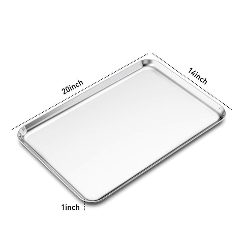 Bastwe 20-inch baking sheet featuring a 1-inch lip to prevent spills.