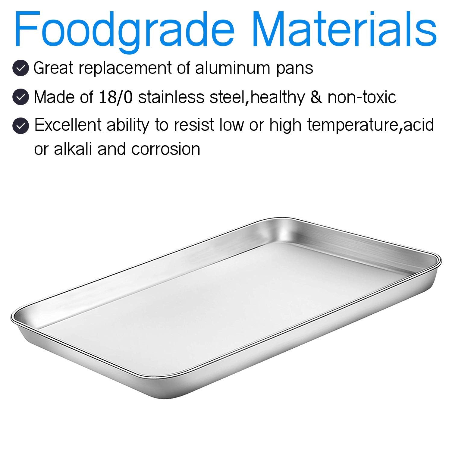 Bastwe baking sheets' sturdy design resists warping for durable, long-lasting use.