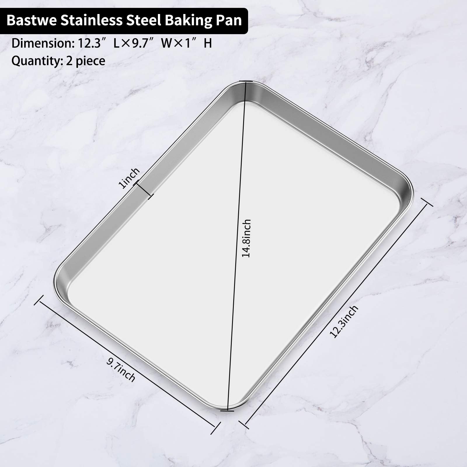 Bastwe mirror-finish baking sheets offer durable, smooth handling.