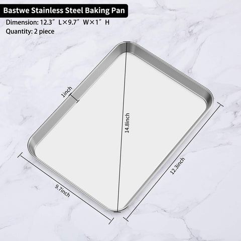 Bastwe mirror-finish baking sheets offer durable, smooth handling.