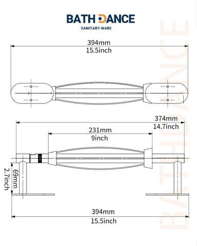 BathDANCE in-use view showing under-cabinet towel holder in a kitchen