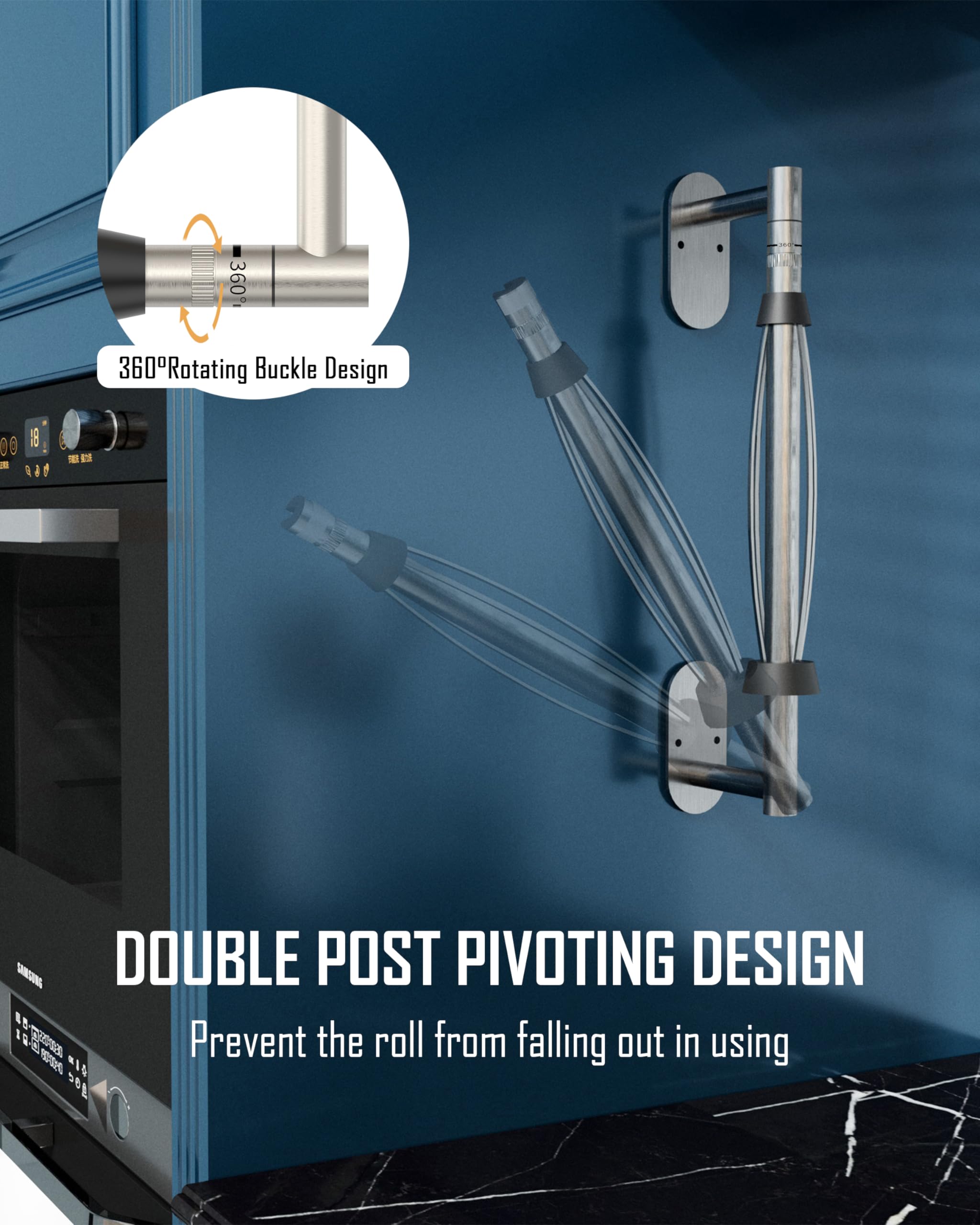 BATHDANCE SUS304 stainless steel towel holder that resists rust and cleans easily.