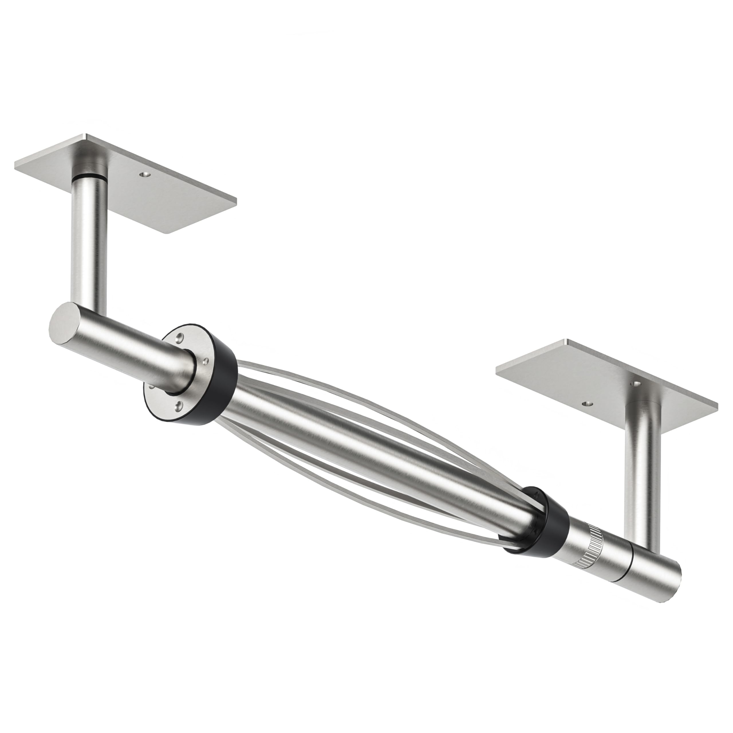 BathDANCE under-cabinet paper towel holder with damping for smooth one-handed tearing.
