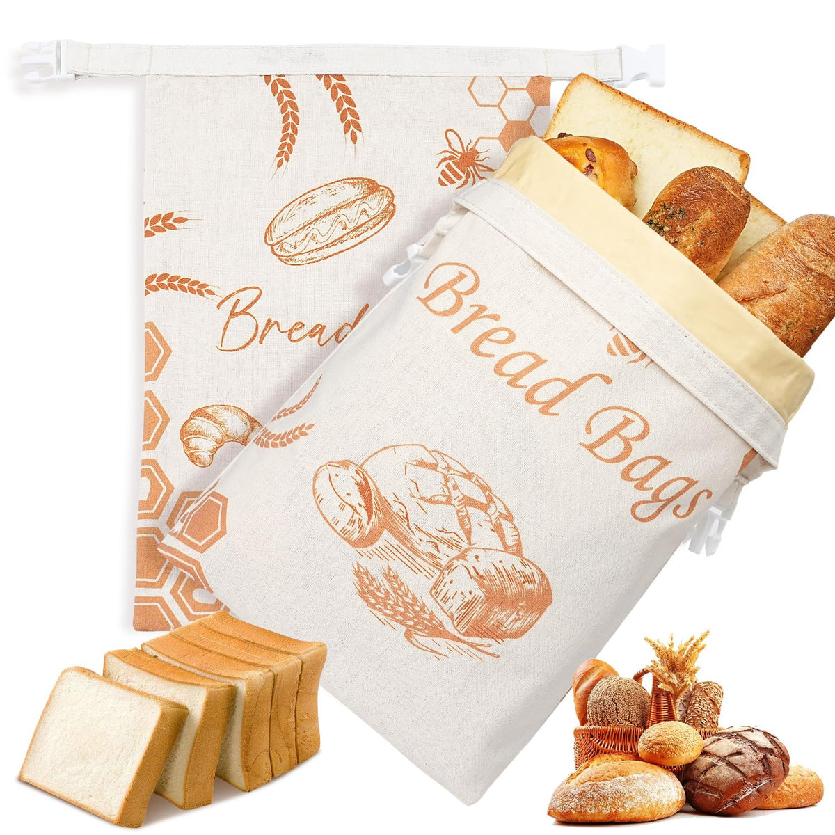 BATJA ZYQGH beeswax bread bag for sourdough keeps loaves fresh