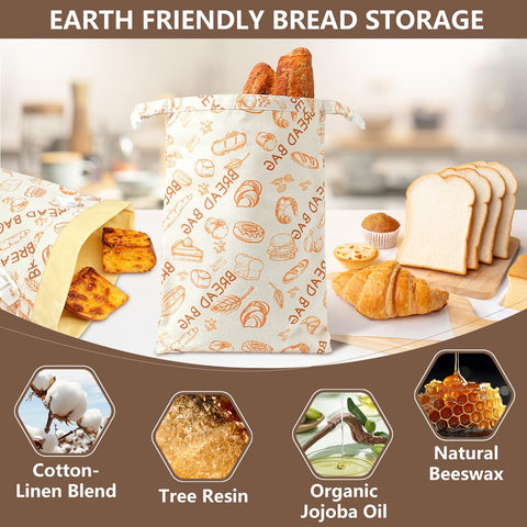BATJA ZYQGH beeswax-lined bread bag providing moisture control