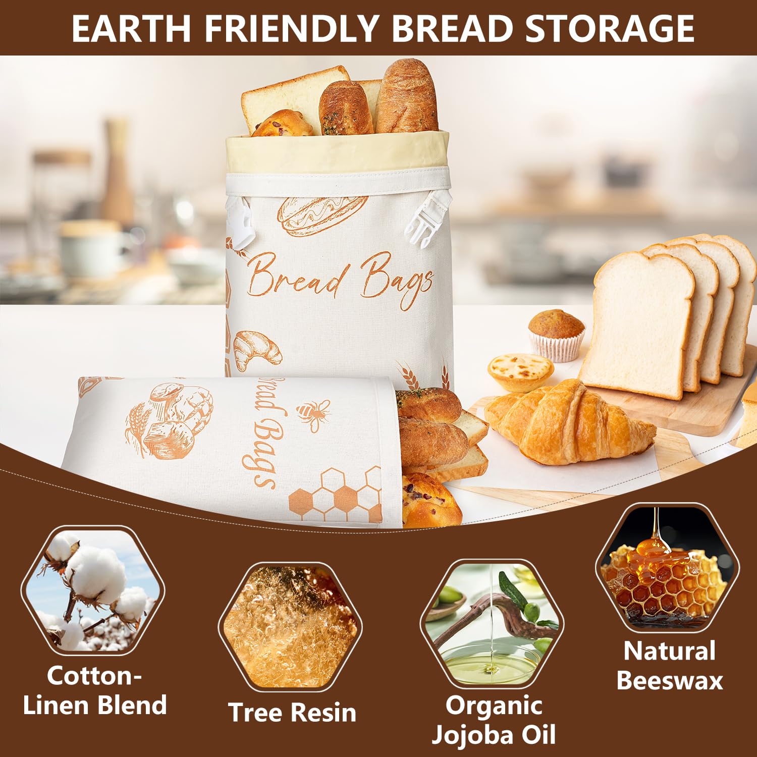 Eco-friendly BATJA ZYQGH beeswax bag handcrafted from cotton and wax