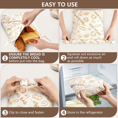 BATJA ZYQGH 12x17 inch bread bag fits varied loaves
