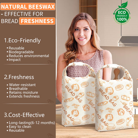BATJA ZYQGH two-pack bread bags arranged for travel and picnics