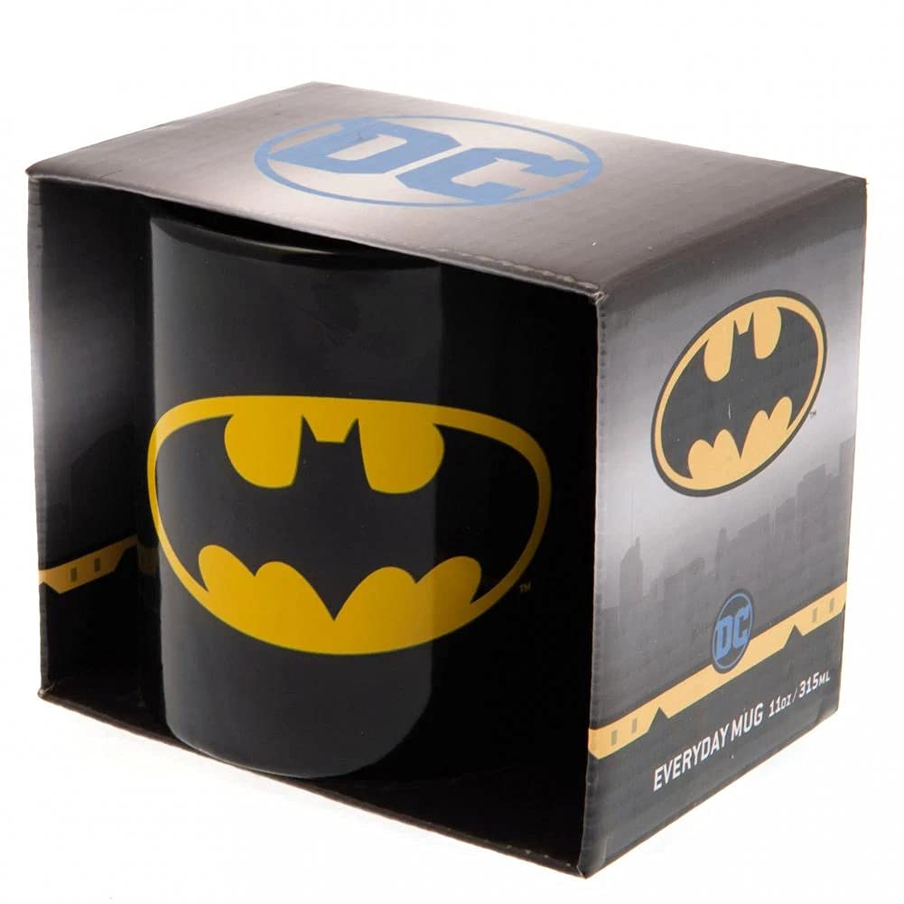 Batman mug glossy black ceramic finish with comfortable handle for everyday use.