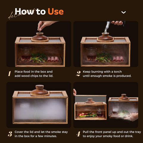 Batoslee food tray and wood chips organized for prep and use