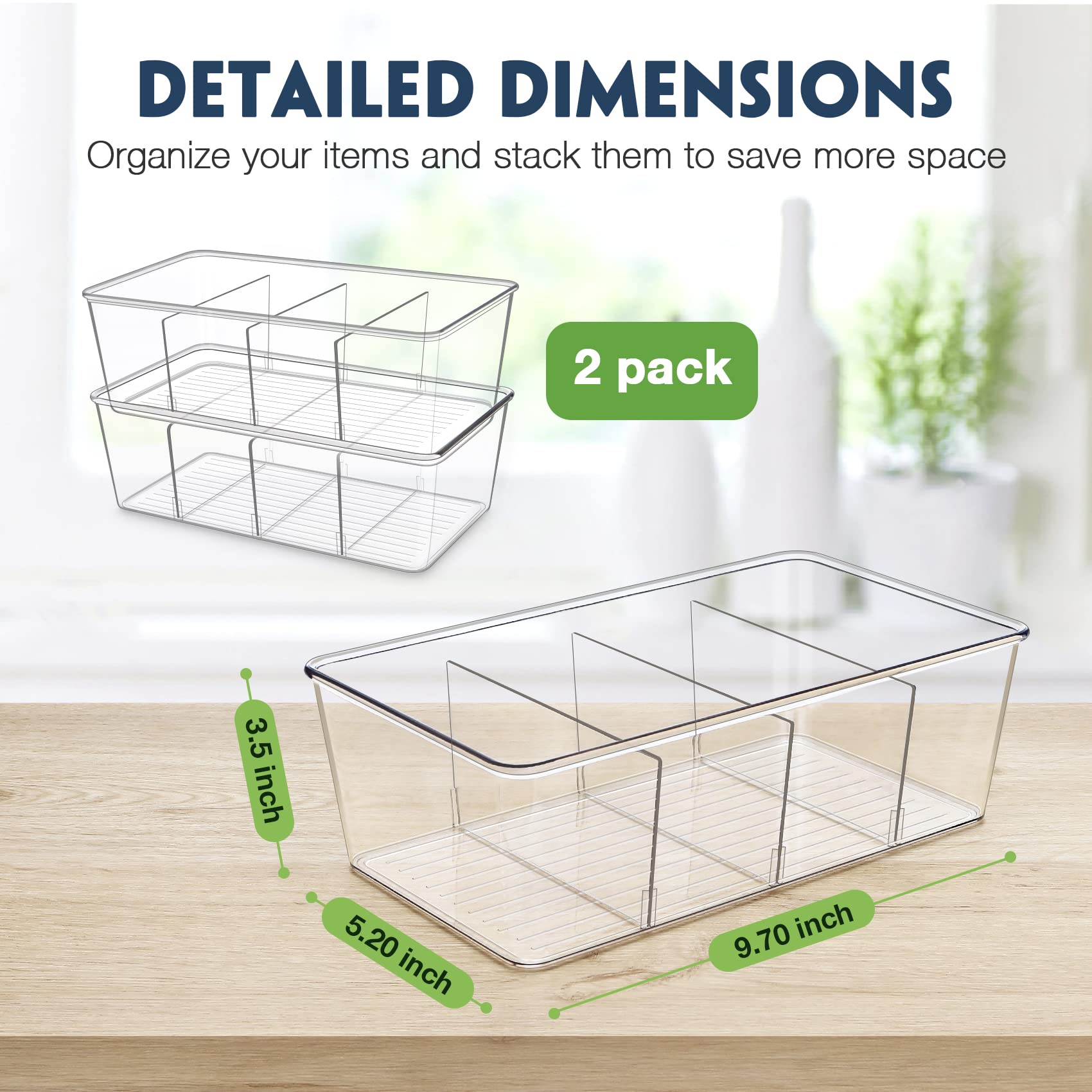 Batoto fridge organizer bin clear ideal for fridge shelves and snacks.