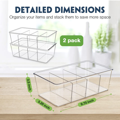 Batoto fridge organizer bin clear ideal for fridge shelves and snacks.