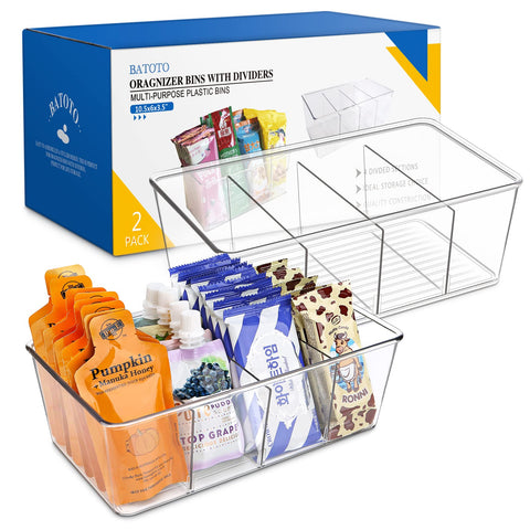 Batoto pantry bin clear 2-pack keeps foods visible and organized in the pantry.