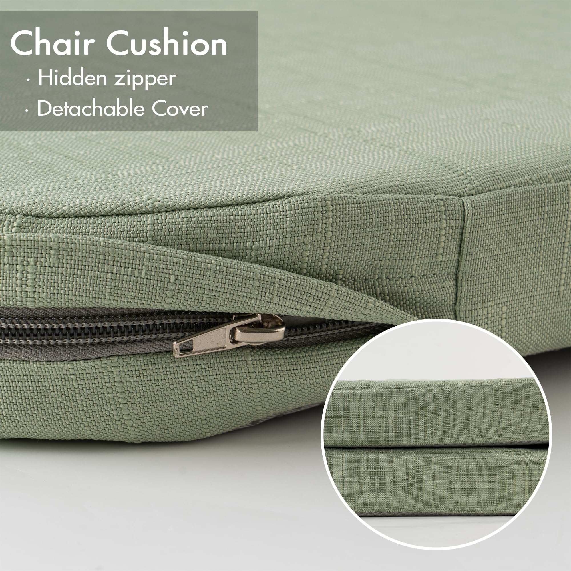 Battilo chair cushion 2-inch foam for added support