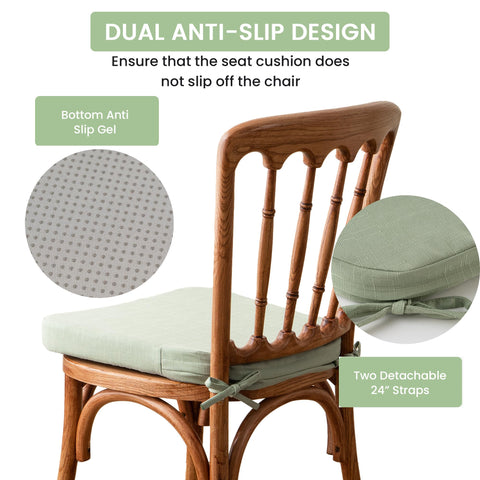Battilo sage-green cushion with removable machine-washable cover