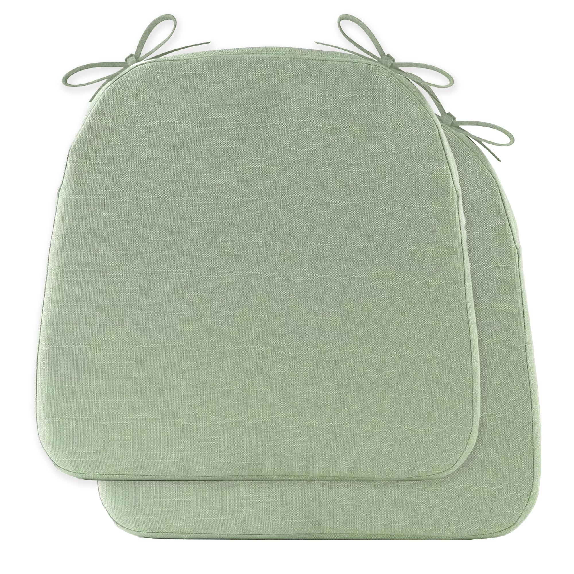 Battilo chair cushion sage-green slubbed fabric close-up for breathable comfort
