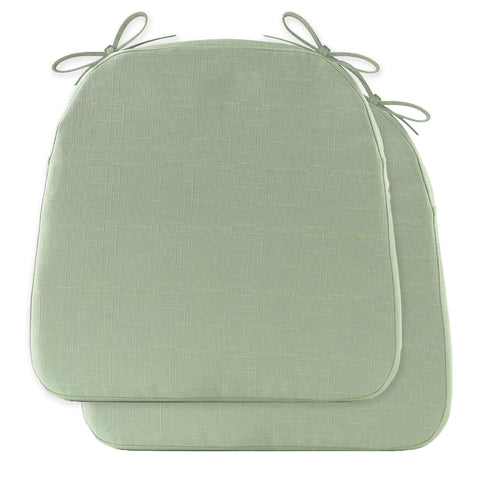 Battilo chair cushion sage-green slubbed fabric close-up for breathable comfort