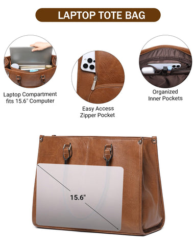BAVERGE padded laptop compartment fits up to 15.6 inch laptops.