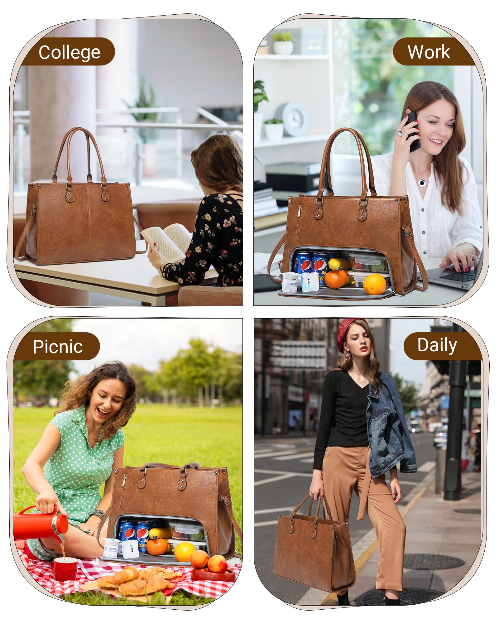 BAVERGE quilted design work bag adds professional style.