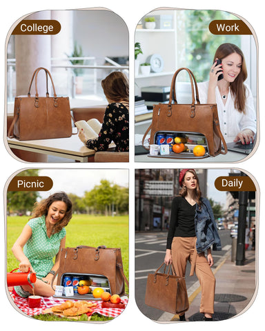 BAVERGE quilted design work bag adds professional style.