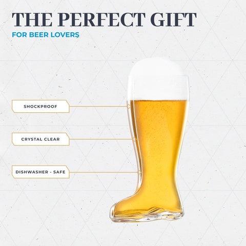 BAVARIA TRACHTEN Das Boot 1L beer glass 8-inch tall, impressive presence at the table.