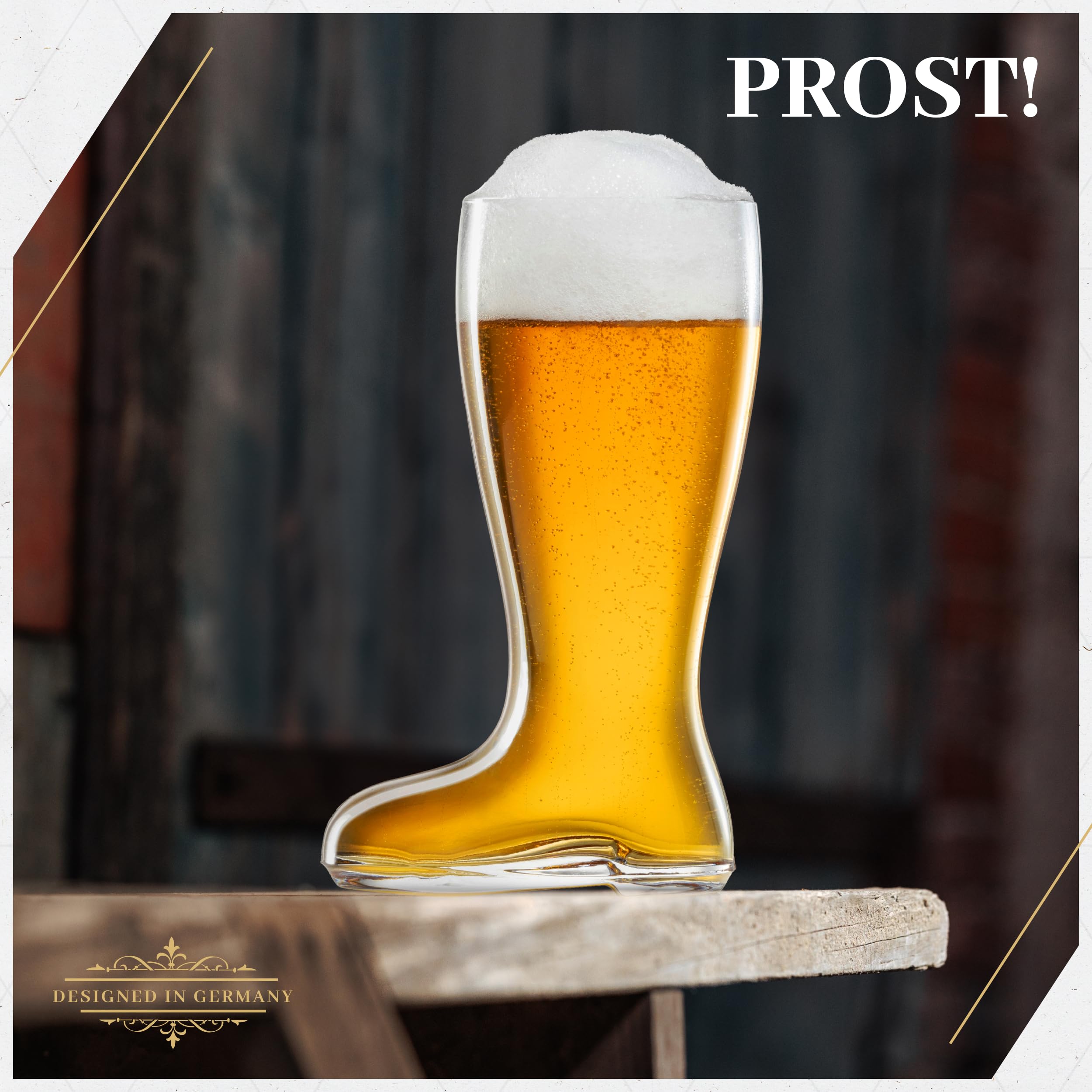 BAVARIA TRACHTEN Das Boot 1L beer glass, dishwasher-safe for easy cleanup after parties.