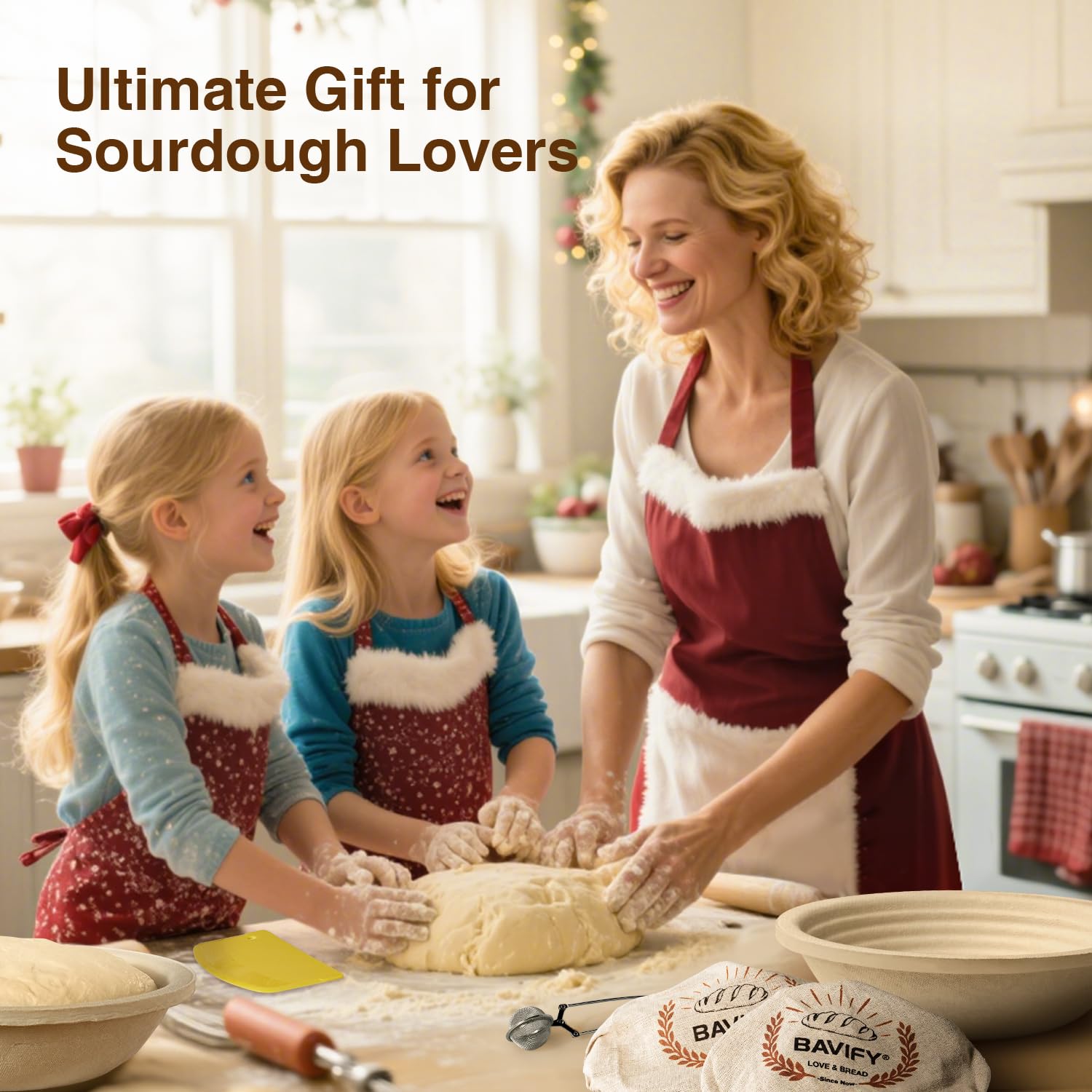 BAVIFY recipe book and tools kit illustrating all-in-one baking support