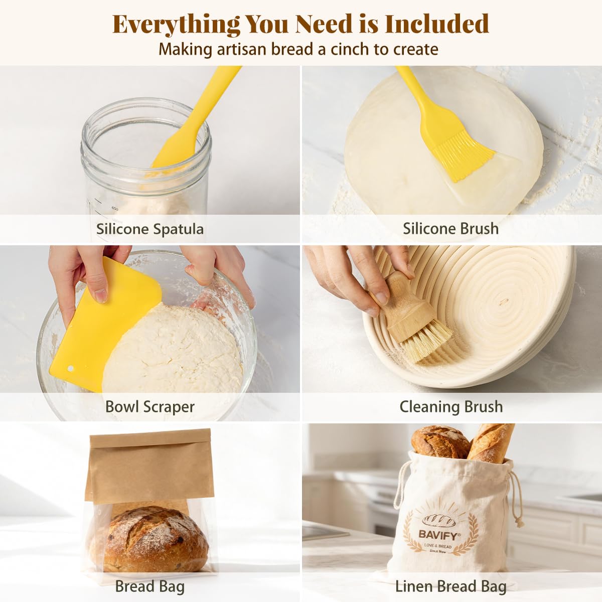 BAVIFY bread scoring tool with five blades for precise cuts