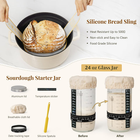 BAVIFY glass jar to store starter and ingredients