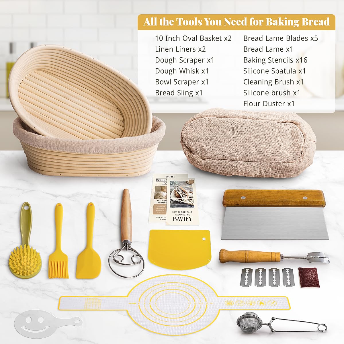 BAVIFY Sourdough Starter Kit bread scoring tool: precise cuts for professional loaves