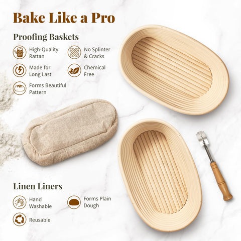 BAVIFY Sourdough Starter Kit linen liners: airy proofing for consistent loaves