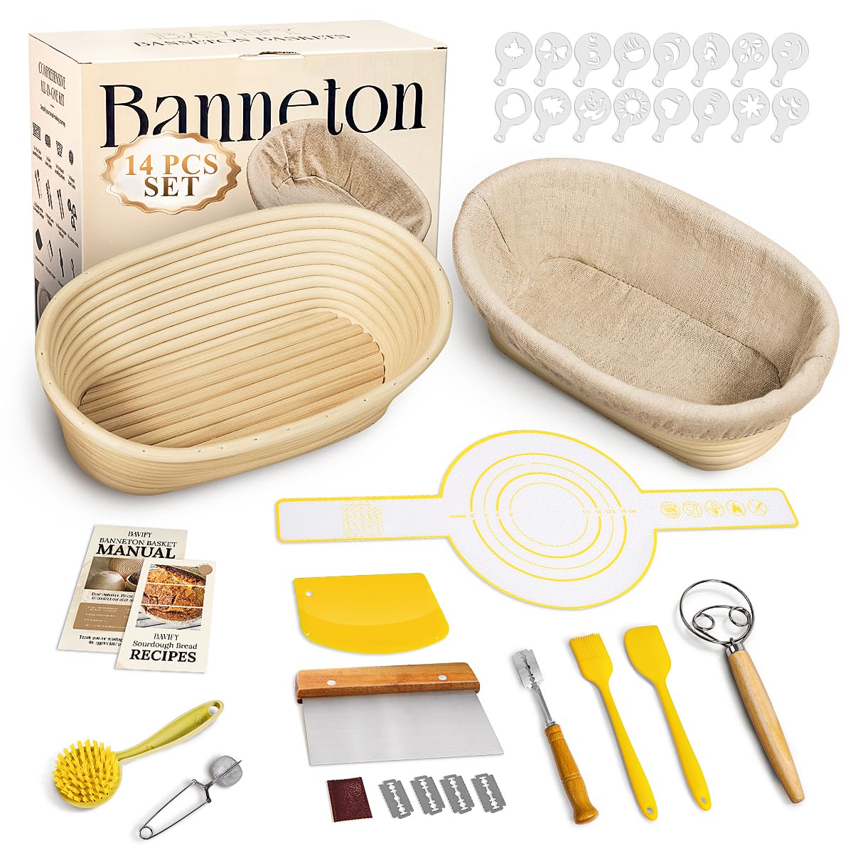 BAVIFY Sourdough Starter Kit oval banneton: even dough shaping for crisp crust