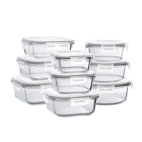Bayco glass storage rectangle 370ml with airtight seal for fresh meals.