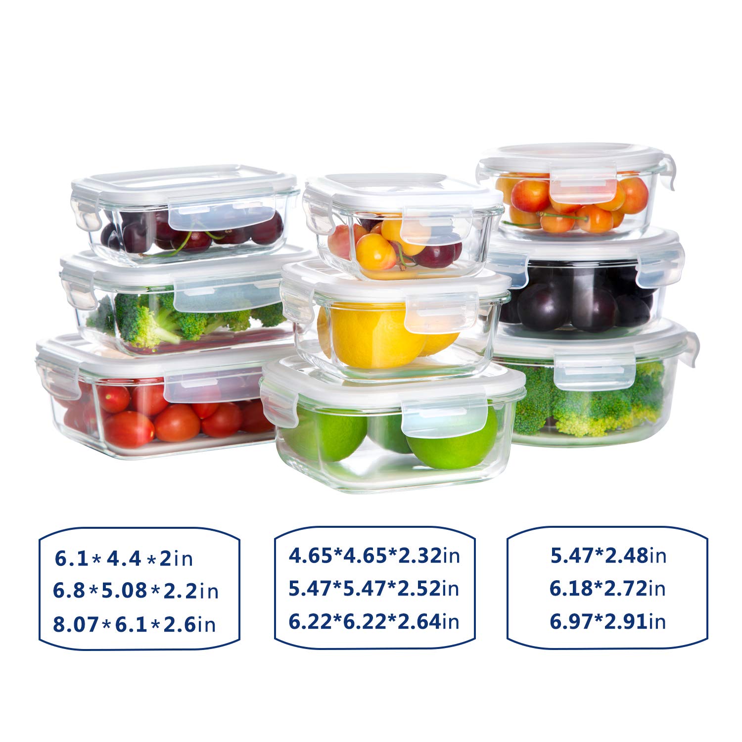 Bayco 800ml square glass container helps portioning and meal prep.