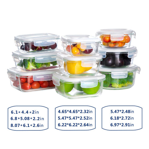 Bayco 800ml square glass container helps portioning and meal prep.