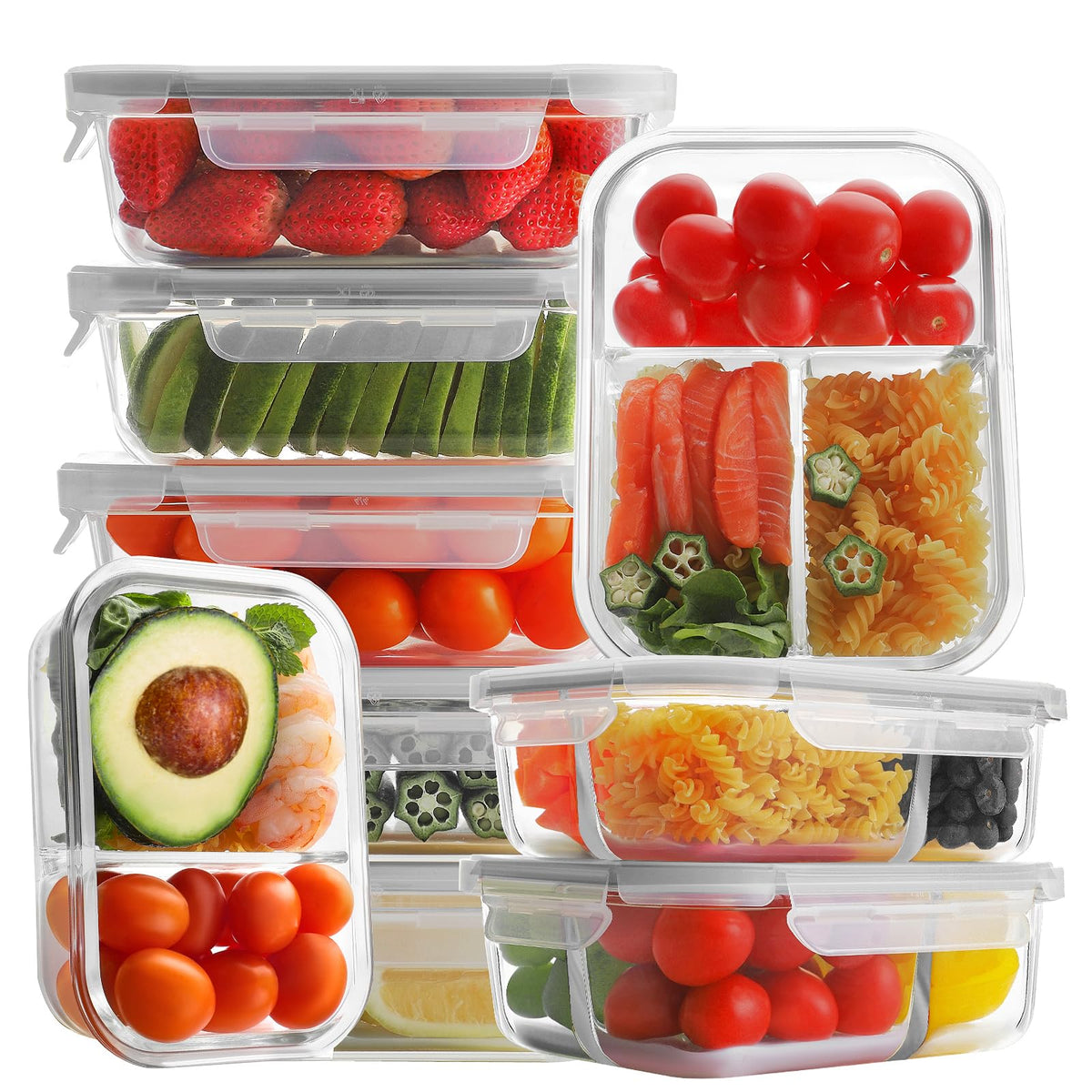 Bayco rectangle 630ml glass meal prep container for versatile storage