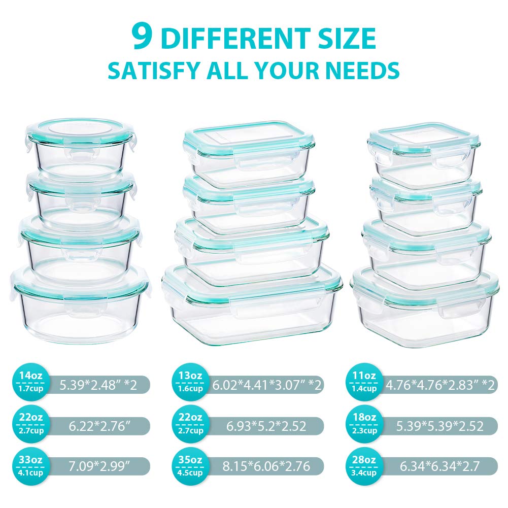 Bayco glass square containers with lids support portion control and freshness